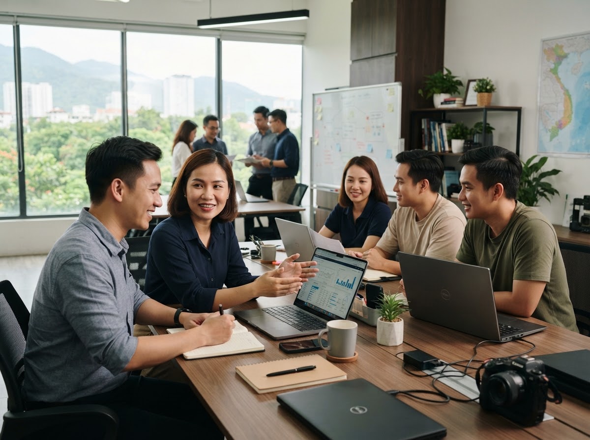 Sao Taivinh team workspace focused on financial data analysis